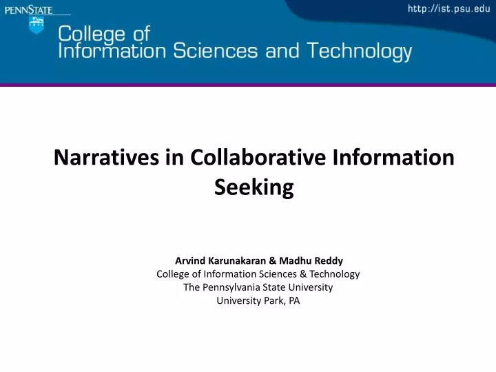 narratives in collaborative information seeking