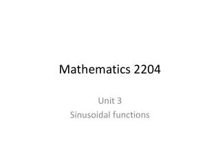 Mathematics 2204