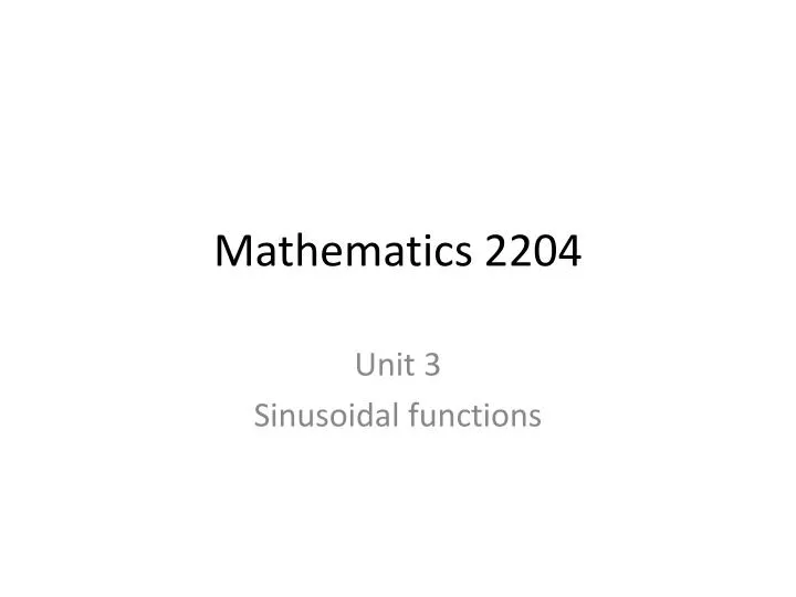 mathematics 2204