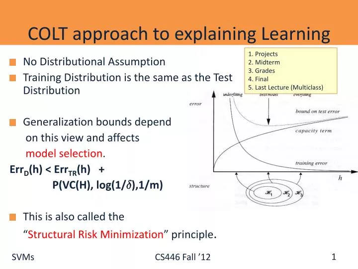 colt approach to explaining learning