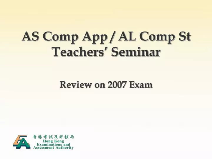 as comp app al comp st teachers seminar