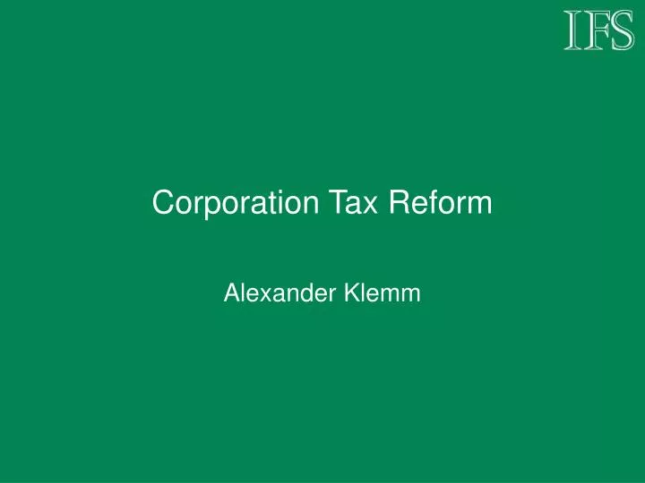 corporation tax reform