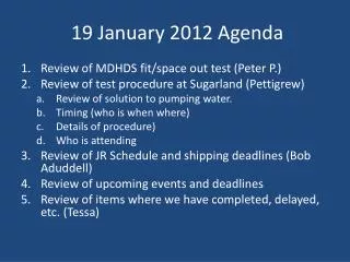 19 January 2012 Agenda