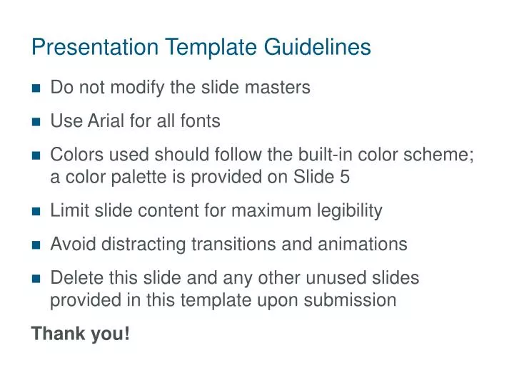 presentation template guidelines