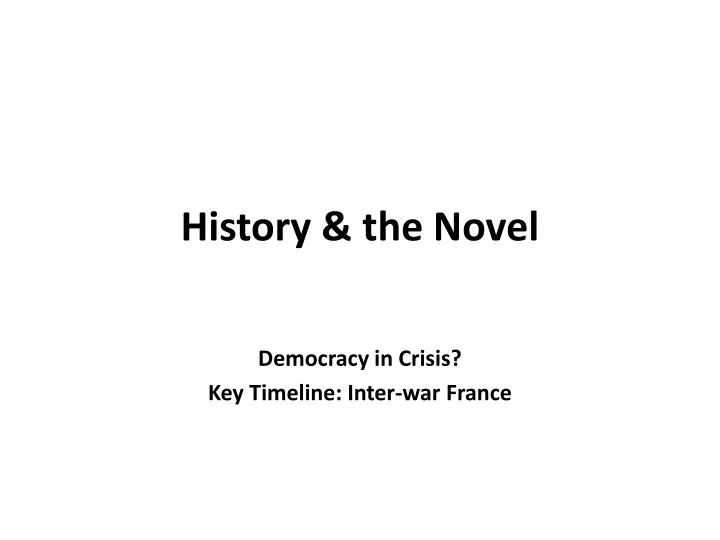 history the novel
