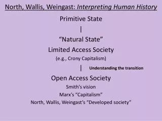 North, Wallis, Weingast : Interpreting Human History