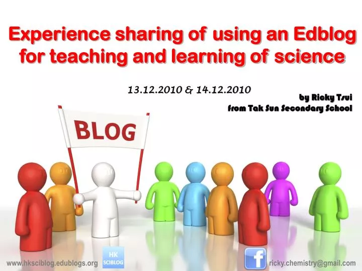 experience sharing of using an edblog for teaching and learning of science