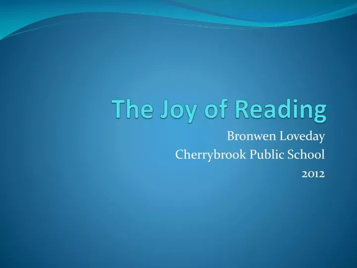 the joy of reading