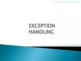 exception handling