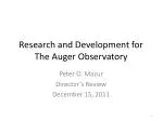 Advancements in Research and Development for the Auger Observatory - slide 1