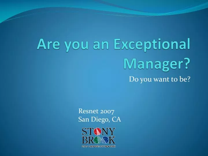 are you an exceptional manager