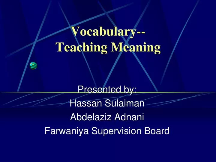 vocabulary teaching meaning