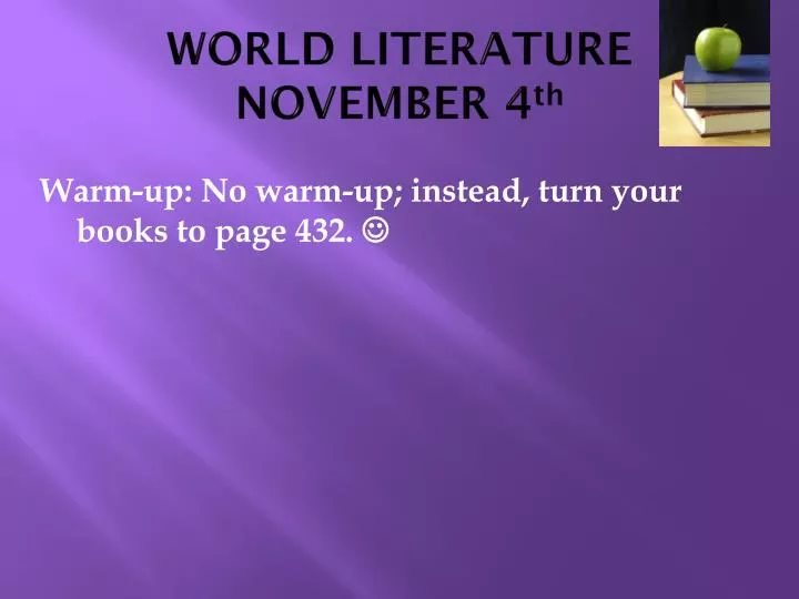 world literature november 4 th