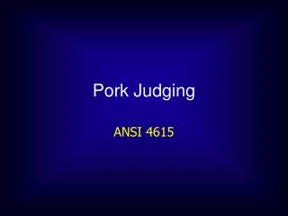 Pork Judging