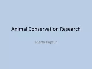 Animal Conservation Research