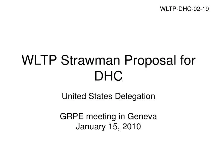 wltp strawman proposal for dhc