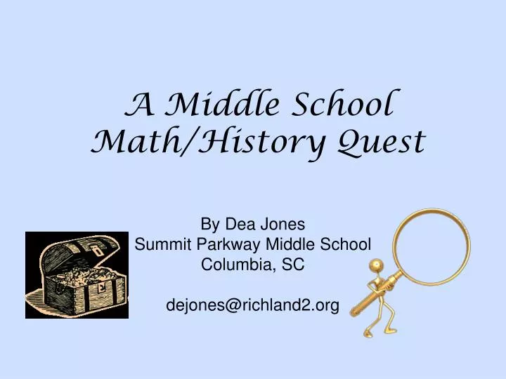 a middle school math history quest