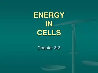 ENERGY IN CELLS