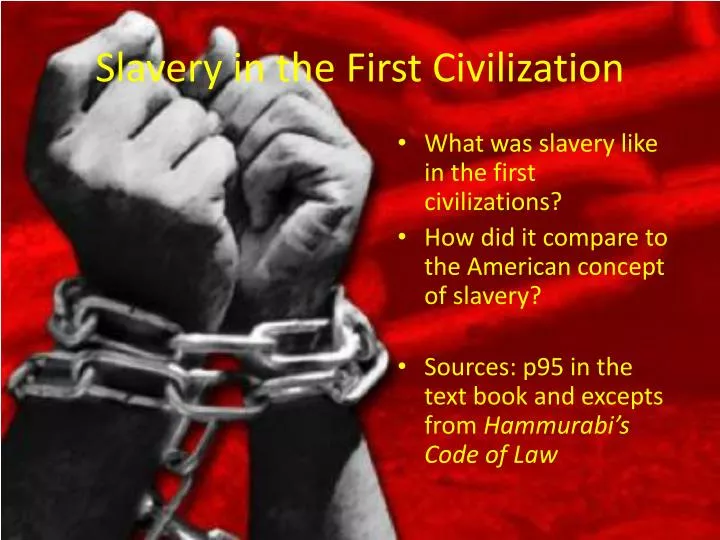 slavery in the first civilization