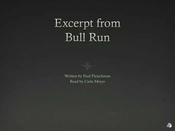 excerpt from bull run