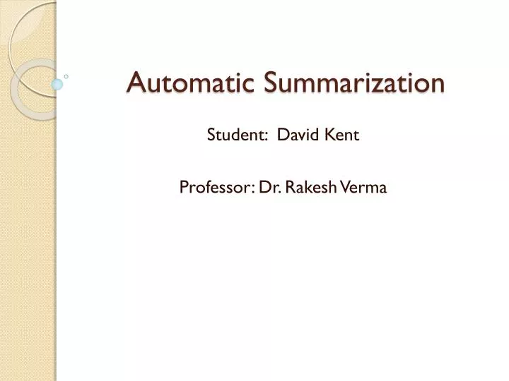 automatic summarization