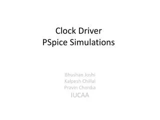 Clock Driver PSpice Simulations