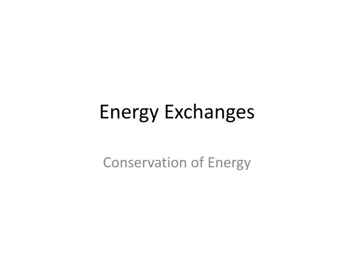 energy exchanges
