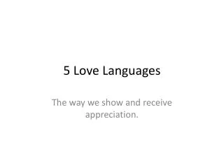 5 Love Languages