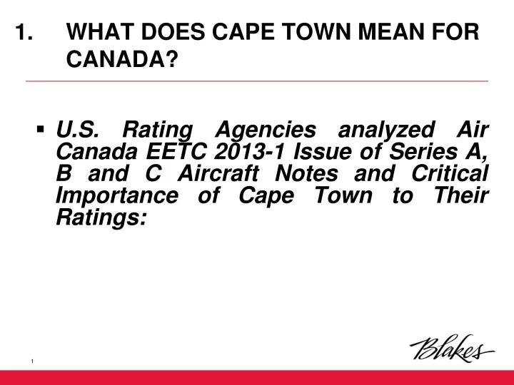 1 what does cape town mean for canada
