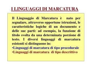 i linguaggi di marcatura