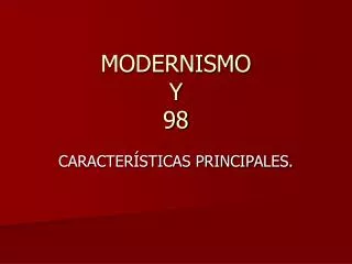 modernismo y 98