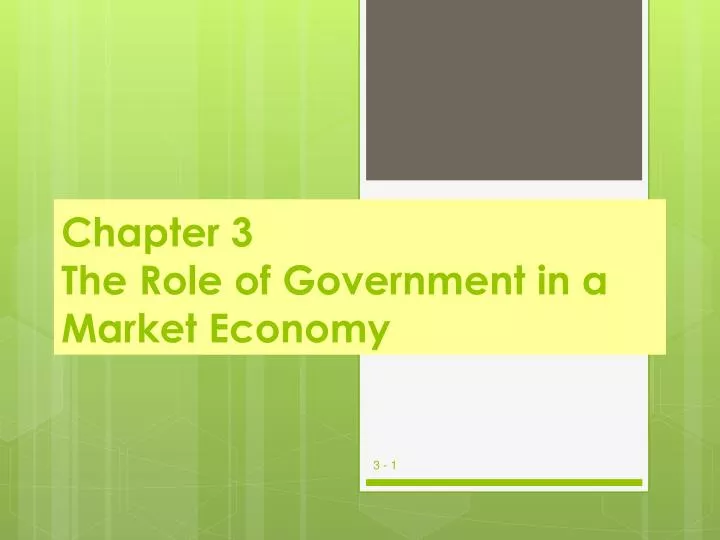 chapter 3 the role of government in a market economy