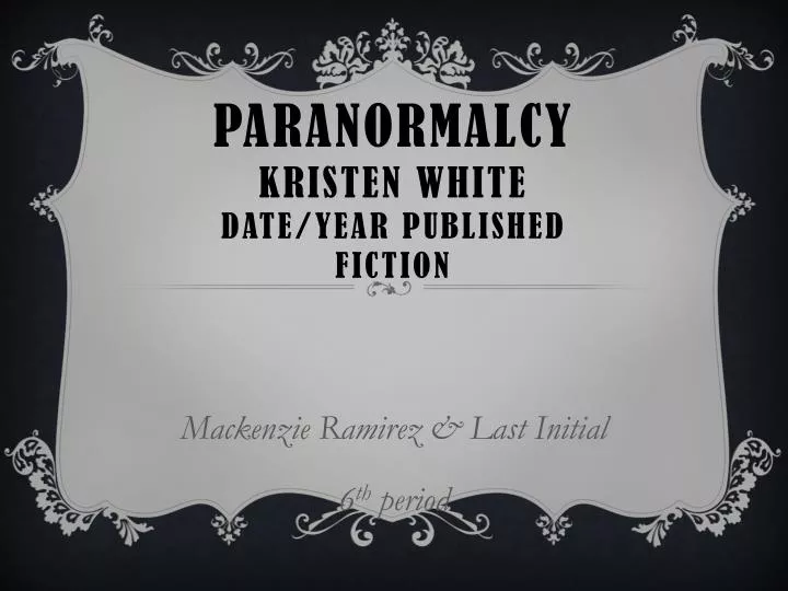 paranormalcy kristen white date year published fiction