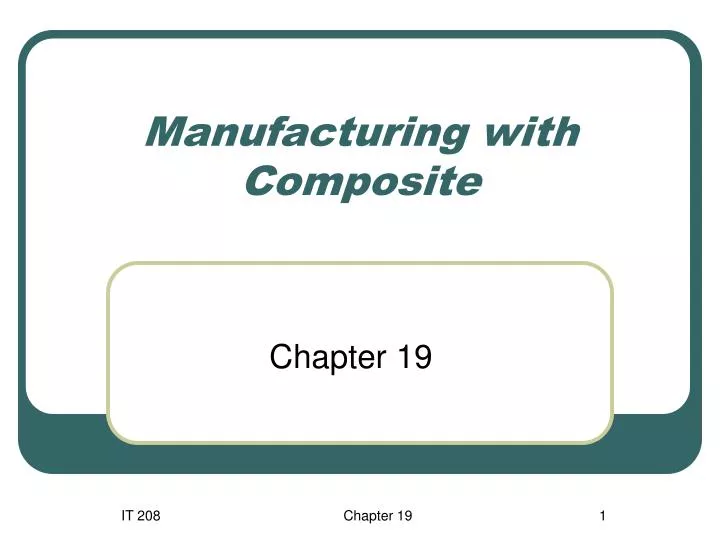 manufacturing with composite