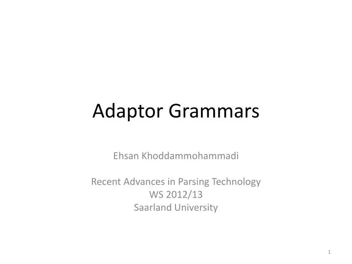 adaptor grammars