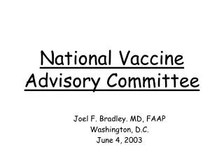 National Vaccine Advisory Committee