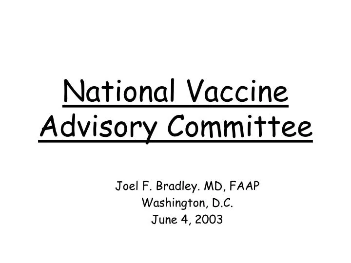 national vaccine advisory committee