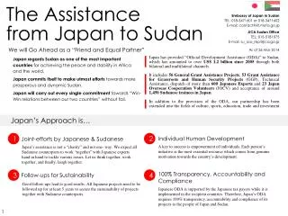 The Assistance f rom Japan to Sudan