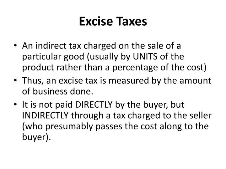 excise taxes