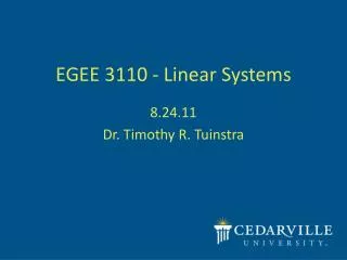 EGEE 3110 - Linear Systems