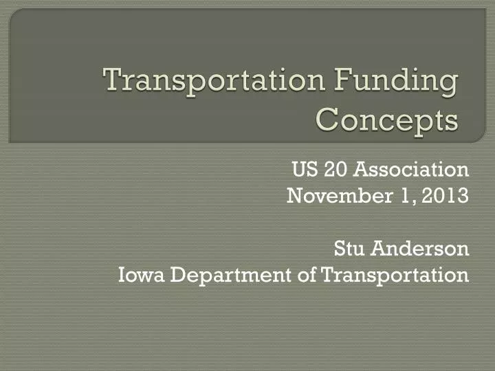 transportation funding concepts