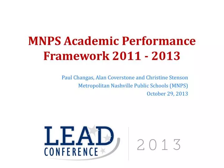 mnps academic performance framework 2011 2013