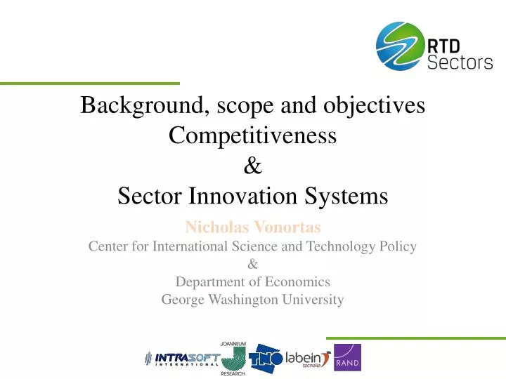 background scope and objectives competitiveness sector innovation systems