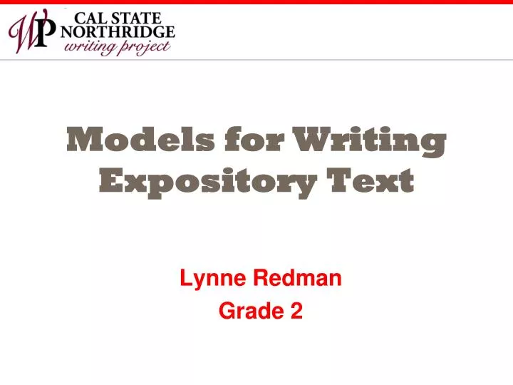 models for writing expository text