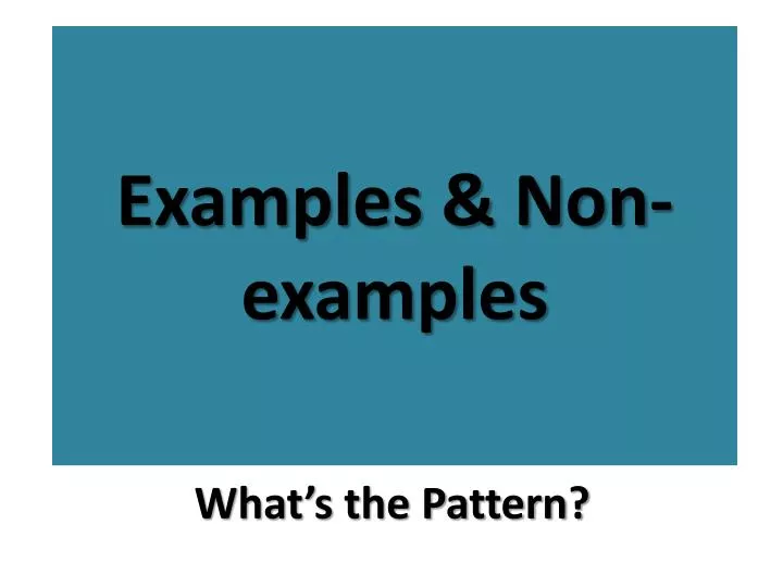 examples non examples