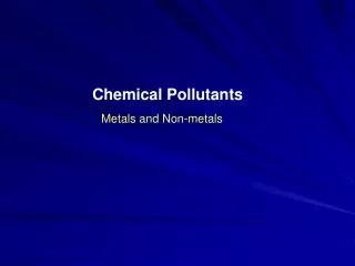 Chemical Pollutants