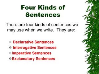 Four Kinds of Sentences
