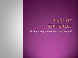 kinds of sentences