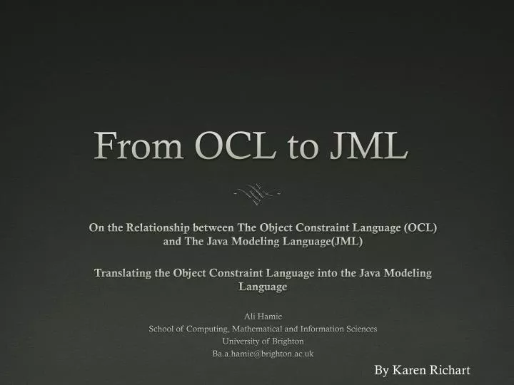 from ocl to jml