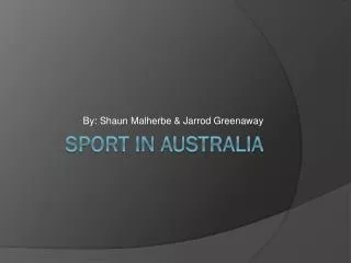 Sport in Australia